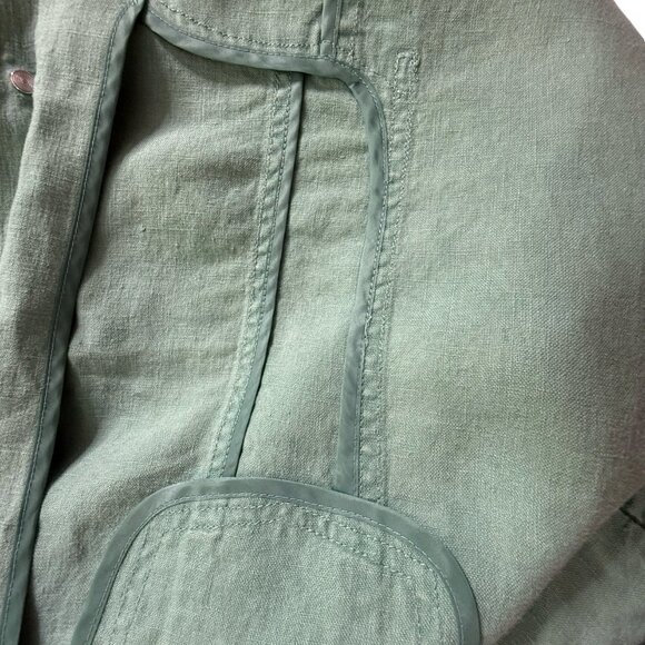 Jones New York Signature 3X Denim Coat Jacket Cotton Pockets Green - Picture 3 of 6